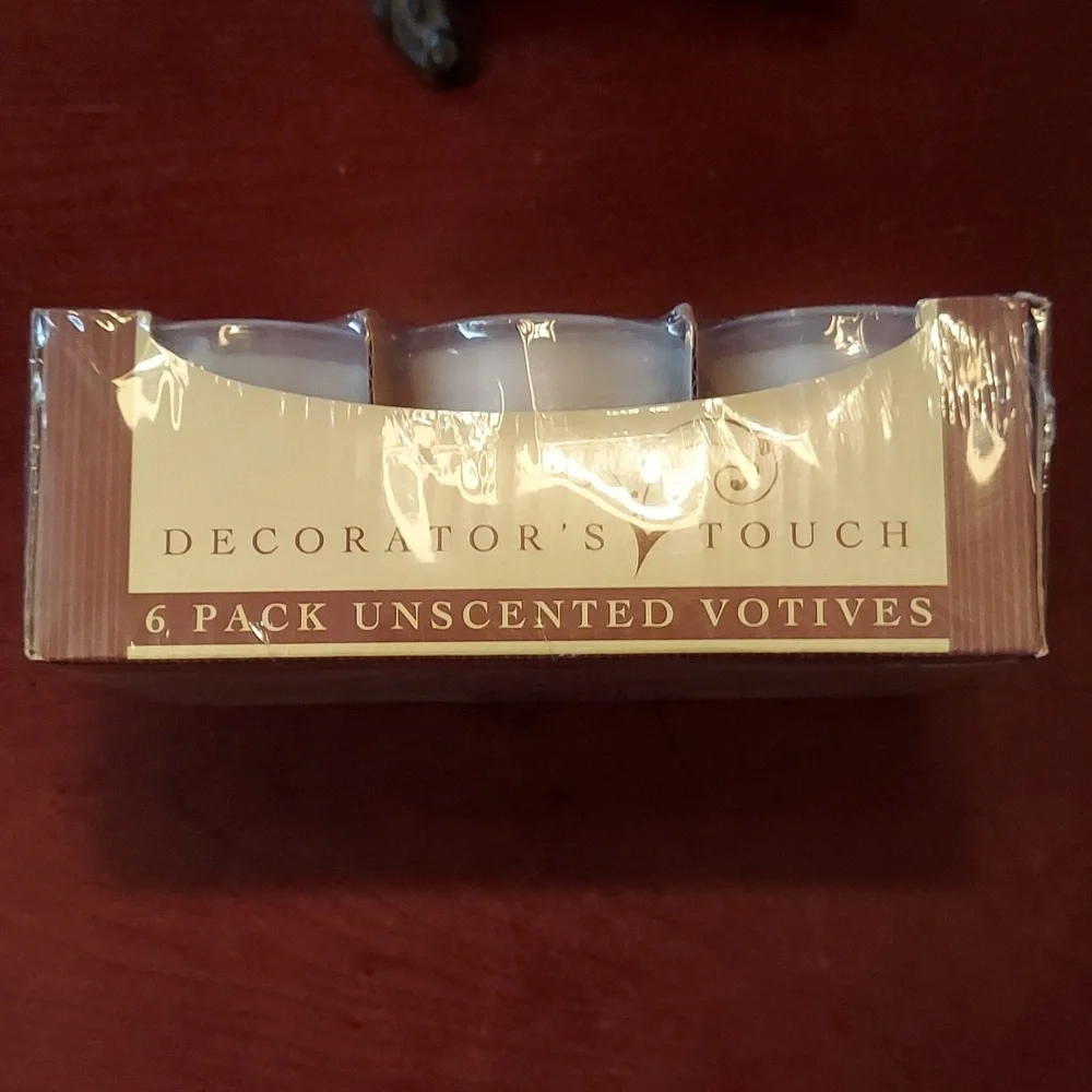 DECORATOR'S TOUCH 6 Pack Unscented Shotglass Votive Candles BNWT 1 LEFT